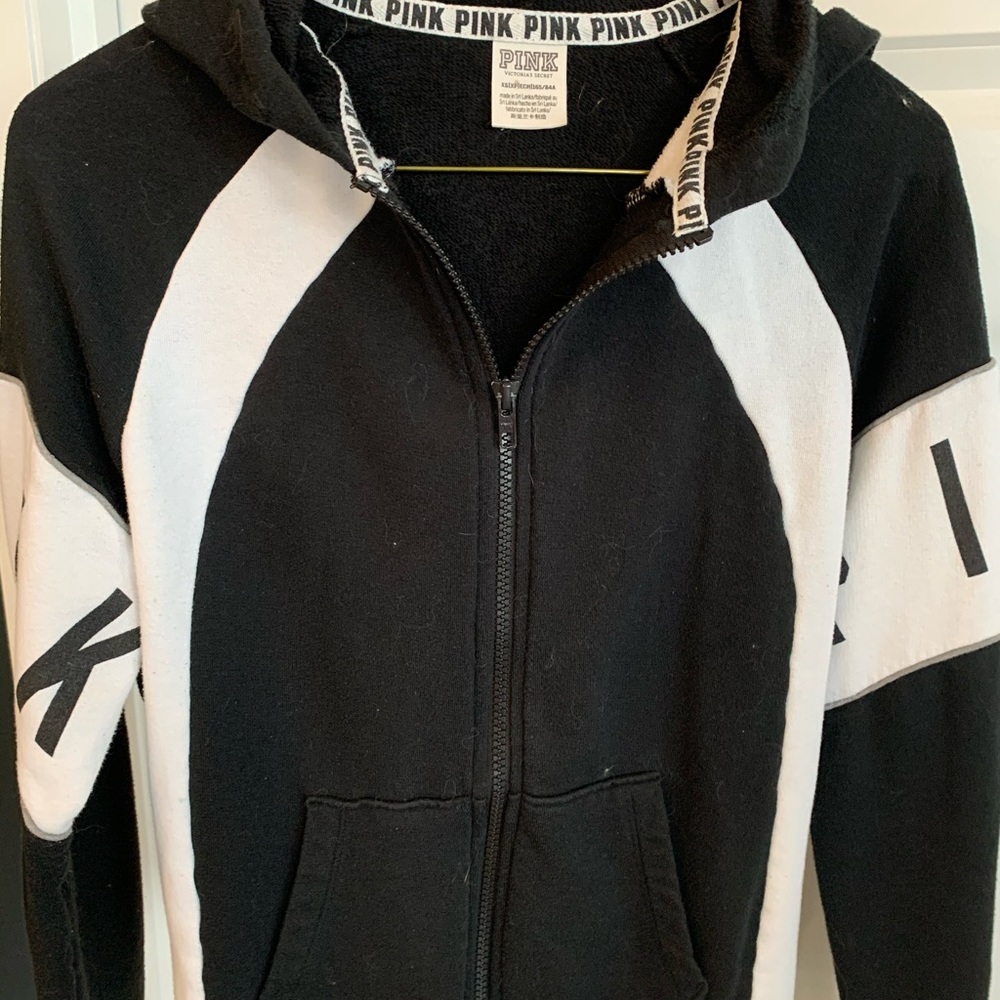 Victoria’s Secret PINK zip up hoodie black XS